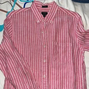J crew linen striped shirt long sleeve